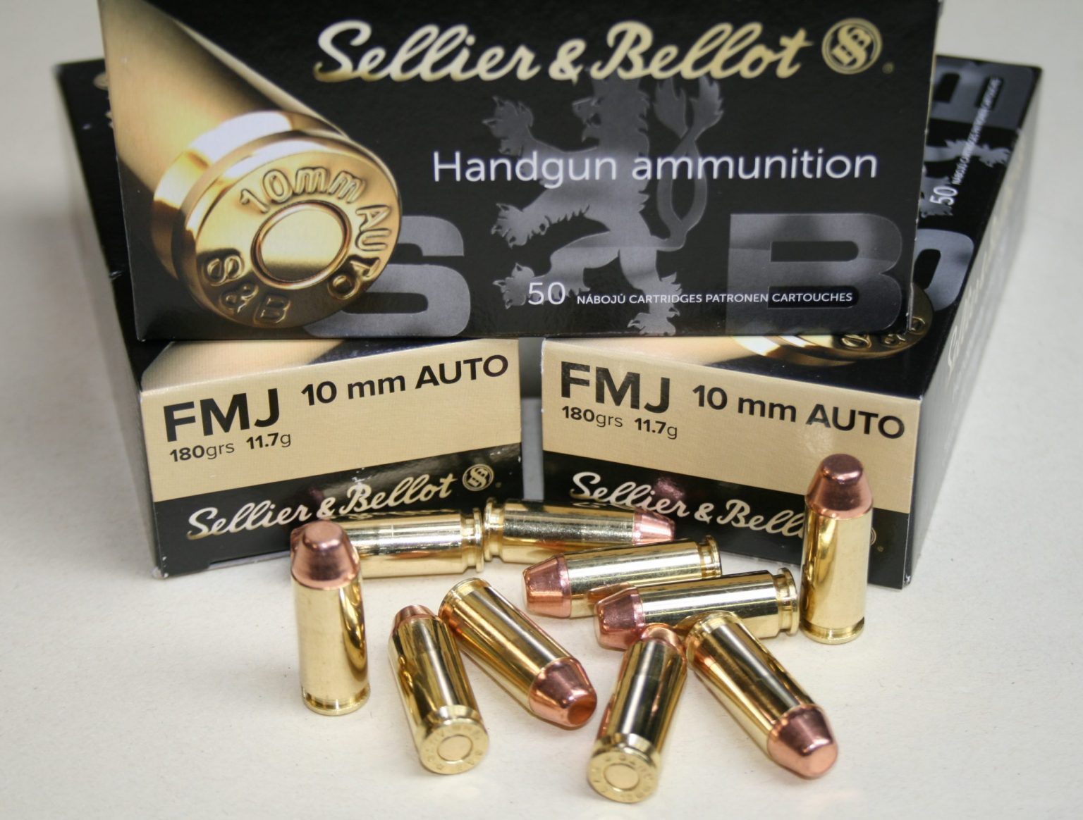 Munitions Sellier Bellot Cal 10mm Auto FMJ Flat Point 180 Grs Par 50 ...